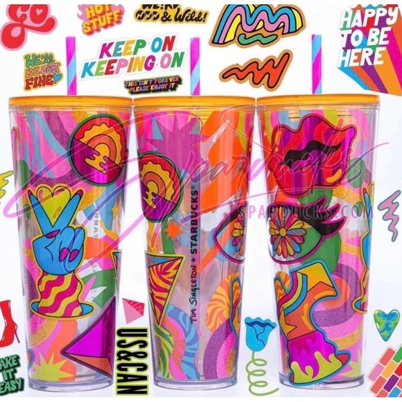 Starbucks Tim Singleton Pride Cup Tumbler Iridescent 24oz Holographic 2023 Retro - Picture 6 of 9